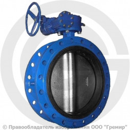 Затвор чугунный поворотный фланцевый с редуктором Ду-400 Ру-16 EPDM с чугунным диском ABRA BUV-FL226