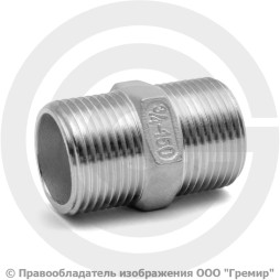 Ниппель нержавеющий AISI 316 НР (НАР) Ду-8 (1/4")