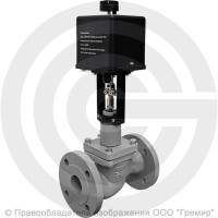 Клапан регулирующий двухходовой чугунный фланцевый Ду-15 Ру-16 Kvy=4м3/ч с электроприводом LEA-1200 220В без датчика 25ч945нж Энерготехномаш