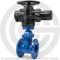 Задвижка чугунная фланцевая Ду-300 Ру-10 (Т<150°С) 30ч939р Китай с электроприводом Benarmo-Б.200/24 (380 В)
