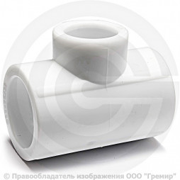 Тройник PP-R редукционный белый Дн 90-63-90 Pro Aqua