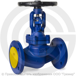 Клапан запорный чугунный фланцевый Ду-50 Ру-16 (Т<300°С) сильфонный Benarmo