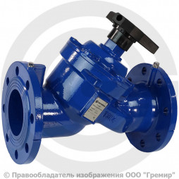 Клапан балансировочный ручной чугунный фланцевый Ду-450 Ру-16 Kvs=2372м3/ч с измерительными ниппелями Benarmo