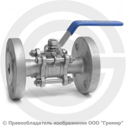 Кран нержавеющий AISI 316 (CF8M) трехсоставной фланцевый Ду-20 (3/4") Ру-64 NK-BF20/6