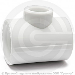 Тройник PP-R переходной белый внутренняя пайка Дн 75-63-75 VALFEX