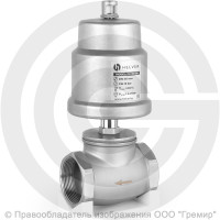 Клапан запорно-регулирующий нержавеющий НЗ Ду-32 (1 1/4") Ру-16 ВР (ВН) Kvs=21м3/ч с нержавеющим пневмоприводом 80мм PV Helver Клапан запорно-регулирующий нержавеющий НЗ Ду-32 (1 1/4") Ру-16 ВР (ВН) Kvs=21м3/ч с нержавеющим пневмоприводом 80мм PV Helver