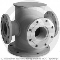 Тройник с пожарной подставкой фланцевый ППТФ стальной Ду 300-100