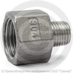 Футорка обратная нержавеющая AISI 304 Ду 15-8 (1/2"-1/4")