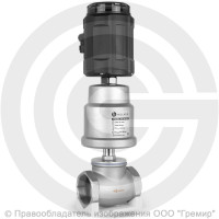 Клапан запорно-регулирующий нержавеющий Ду-65 (2 1/2") Ру-16 ВР (ВН) Kvs=70м3/ч с нержавеющим пневмоприводом 100мм и позиционером PV Helver Клапан запорно-регулирующий нержавеющий Ду-65 (2 1/2") Ру-16 ВР (ВН) Kvs=70м3/ч с нержавеющим пневмоприводом 100мм и позиционером PV Helver