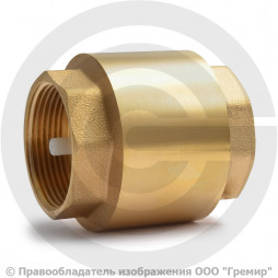 Клапан обратный осевой латунный Ду-40 (1 1/2") Ру-10 ВР (ВН) (Т<100°С) шток пластик Aquasfera 3001