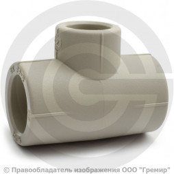 Тройник PP-R редукционный серый Дн 20-16-20 Wavin Ekoplastik