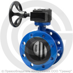 Затвор чугунный поворотный фланцевый с редуктором Ду-200 Ру-16 EPDM с чугунным диском ABRA BUV-FL226
